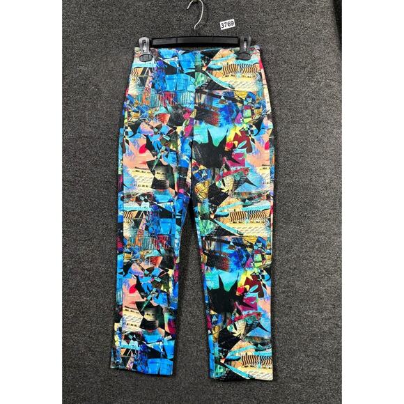 Joseph Ribkoff Pull-on Capri Pants Stretch Tight Abstract Size 4 Multicolor - Picture 1 of 7